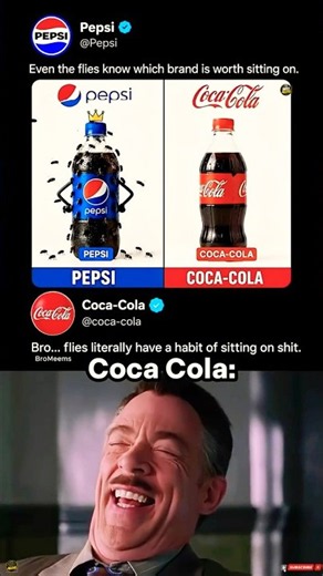 Even the Flies Roasted Coca Cola 💀😂 #pepsi #cocacola #meme