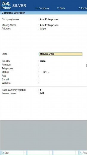 How to change company name and address in Tally Prime #tallysolution #tallypro #tally