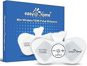 Wireless TENS Unit EMS Muscle Stimulator: Optimal Use Upgraded Electrode Pads and Easy@Home Rechargeable Massager Deep Tissue Unit - FDA Cleared for Over-The-Counter Use EHE015B