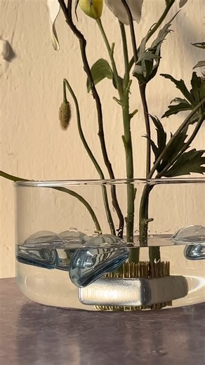 Hey-mish on Instagram: "❌Sold out❌ Make your Ikebana Flower Arrangements More Special with our — Floating Blue Blown Art Glass Bubble Fish Tank Ornaments ✨"