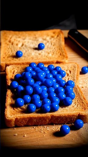 Blue Raspberry Toast Transformation: Mesmerizing Spread! #ASMR #Foodie #OddlySatisfying