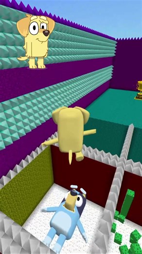 Bluey vs Squid Game Lava Jump 🧐🔥(Part 1) #minecraft #roblox #bluey