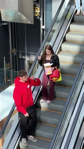 She didn't expect this on the escalator 😱 #AlexEasy #Escalator #Pranks