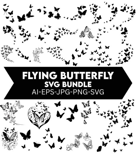 Butterfly SVG Bundle, Flying Insect Clipart, Cricut Cut Files (instant Download) - Etsy