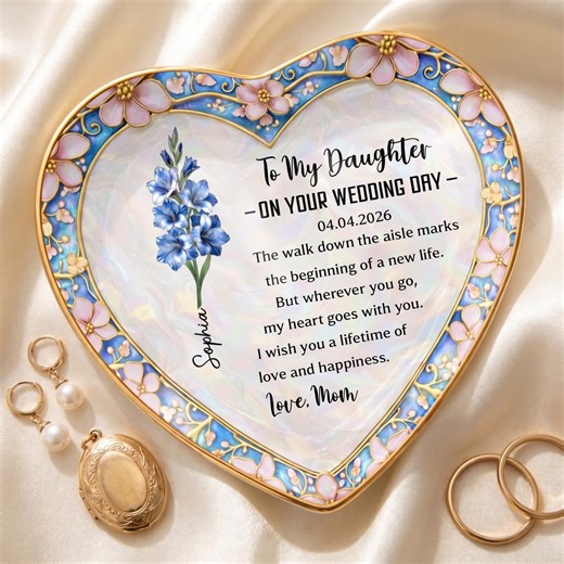 Gift for Daughter on Wedding Day, Bride Gift From Mom, Mother of the Bride to Daughter Gift, Personalized Heart Keepsake, Bridal Shower - Etsy