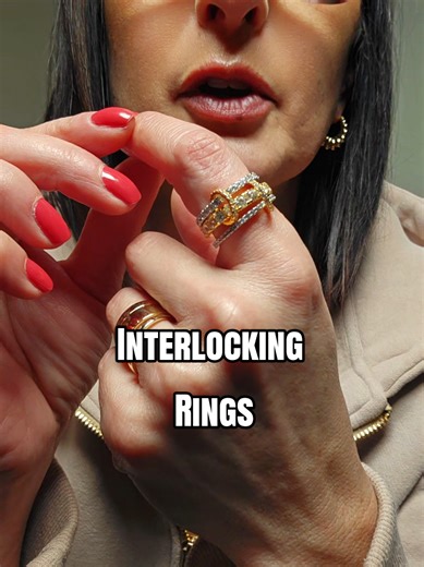 Pavoi interlocking rings. #pavoirings #interlocking #ringstack #womensjewelry