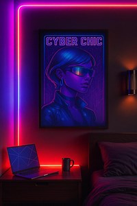 Cyber Chic Poster: Neon Cyberpunk Art (digital Download) - Etsy