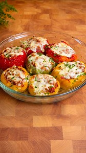 Vegan stuffed peppers with lentils