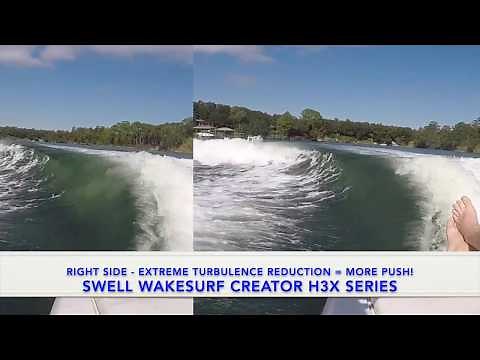 The H3X Series of Wake Shapers By SWELL Wakesurf Dramaticaly reduce turbulence for much better waves