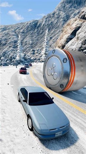 Car Hits Bollards & Flips! Insane BeamNG Crash🤯💥#beamngdrive #crashcompilation#bollards#beamng#Crash