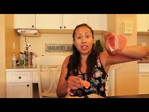 Tasting my Rio Red Grapefruit YUM! AKA Rubby red grapefruit