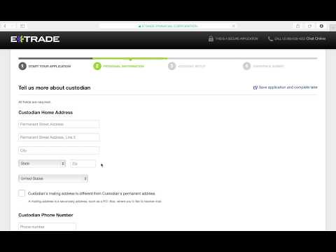 How to open an custodian account for your kids with etrade(3 mins)