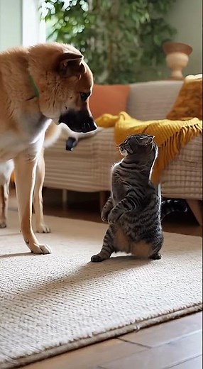 Dog's Surprising Encounter While Sniffing a Cat
