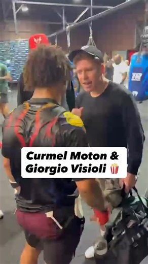 Meanwhile in Las Vegas 🍿🍿🍿 @giorgiovisioli and @curmelmoton1 finally cross paths and exchange verbals 🔥 Massive fight this one 💨 | Matchroom Boxing