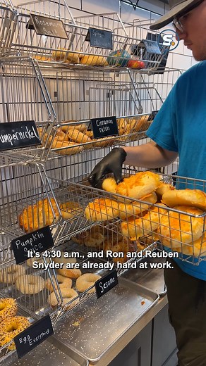 🔗 https://l.syracuse.com/4j0bo0 Bagel Bagel opened in late August in what used to be a Subway sandwich shop at 642 Old Liverpool Road. 😋 🥯 It's the first restaurant for the Snyder brothers. Ron used to paint commercial buildings; Reuben runs a flooring business. Now they’re up before sunrise, running what they hope will become Liverpool’s go-to bagel shop. Before they made bagels, the Snyders made blueprints for their business. They spent more than a year designing the space to give it a city