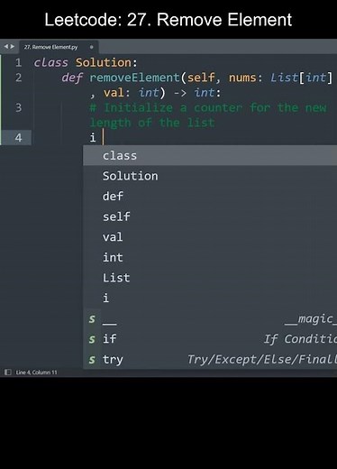 Leetcode 27. Remove Element in Python | Python Leetcode | Python Coding Tutorial | Python Code ASMR