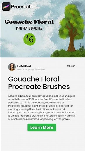 Gouache Floral Procreate Brushes | Shuppi
