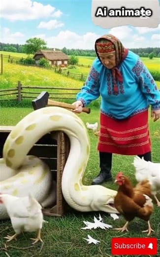 Rescue hen from a yellow python 😨😳#animals #funny #shortvideo #shorts