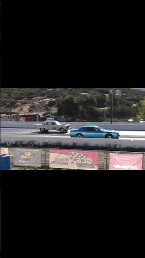 2016 challenger Hellcat vs 1964 Ford Falcon Barona Drag Strip 12-6-2025 #1964fordfalcon