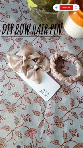DIY hair pin and rubber band 🎀#diy #like #thehandmadens #comment #subscribe #shorts #diy