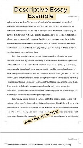 Descriptive Essay Example on Critical Thinking
