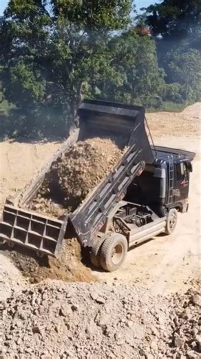 5TN Dump Truck Unloading Land #At Country Side 2611#shorts