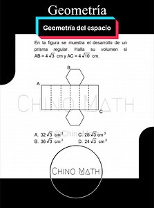 Volumen de un prisma hexagonal regular desde su desarrollo