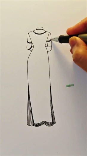 Fun and simple line drawings: Use toilet paper to draw a beautiful girl in blue cheongsam!