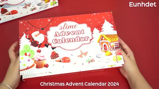 video, Christmas Slime Advent Calendar 2025, Christmas Countdown Calendar 24 Days of DIY Non Stic...