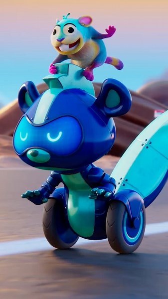 Kid Cowboy's stinky robot skunk race! 🦨💨 w/ Juan #shorts