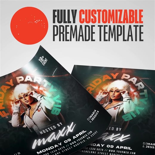 Friday Night DJ Party Club Flyer Template, Editable VIP Lounge Ladies Party Flyer, Event Flyer Social Media Design, After Work Concert Flyer - Etsy