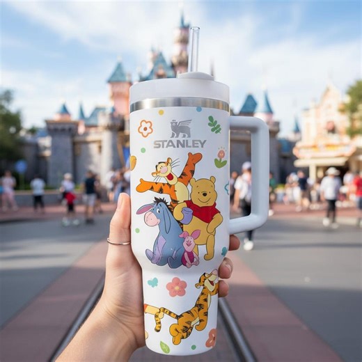 Personalized Winnie the Pooh 40oz Tumbler, Engraved Bear Travel Mug - Etsy