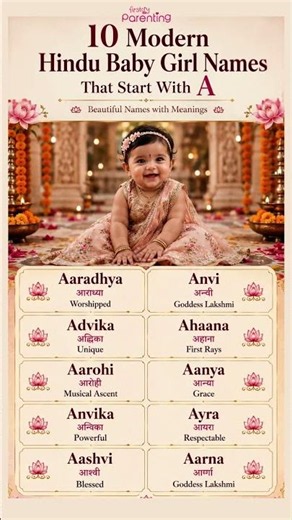 10 Modern Hindu Baby Girl Names Starting With A | Unique & Meaningful Indian Baby Names