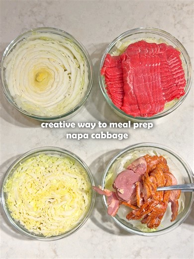 Breakfast for husband day 20 - napa cabbage mealprep I usually prep 4 different versions for 4 days and open one per meal... But for the sake of this video, I opened all 4 at once! 🏆 Husband's Ranking: 1️⃣ Smoked Duck 2️⃣ Beef 3️⃣ Spicy Tuna 4️⃣ Mushroom 🏆 My Ranking: 1️⃣ Spicy Tuna 2️⃣ Mushroom 3️⃣ Beef 4️⃣ Smoked Duck 1. Instant Pot Rice mode(10 mins Cook 15 mins Steam), or Rice cooker Rice mode or Microwave 5 mins - 2 cups Rice 2 cups Water Sweet Potatoes - Cabbage Meal Prep Beef Salt, Pepp