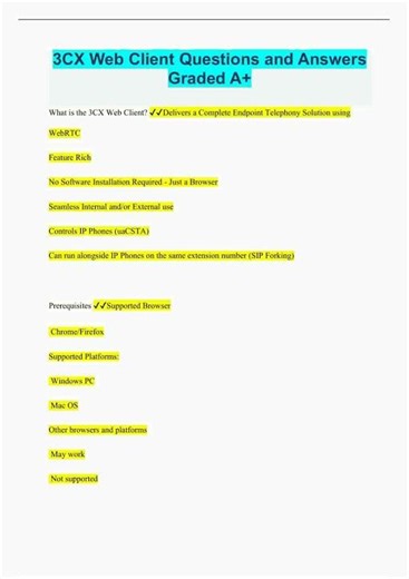 3CX Web Client Questions and Answers Graded A2774 video