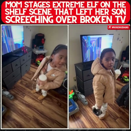 MOM STAGES WILD ELF ON THE SHELF MOMENT THAT LEAVES SON SCREECHING OVER SMASHED TV SCREEN!!!