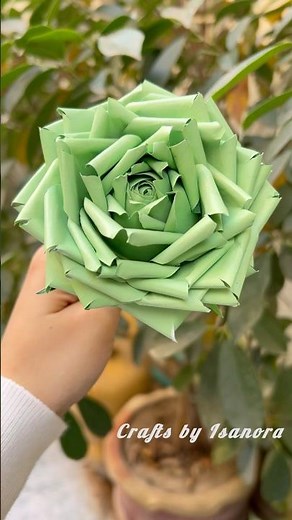 Aesthetic Green Rose I Paper Rose I Flower making with Paper #diy #craft #shorts