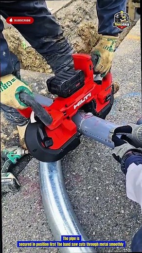 Portable Band Saw Cuts Metal Pipe Clean and Fast | Tools Construction
