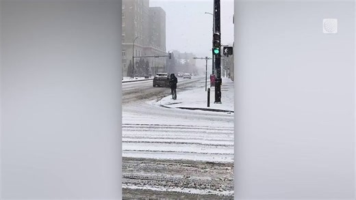 Snowy downtown streets of Regina, Saskatchewan