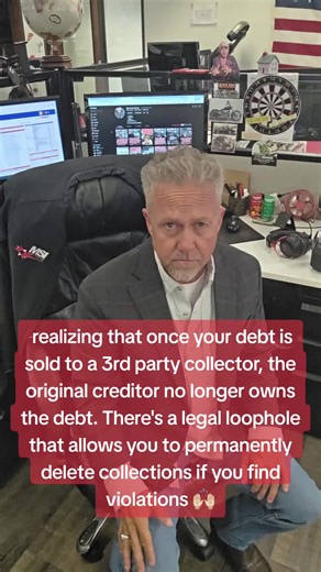 realizing that once your debt is sold to a 3rd party collector, the original creditor no longer owns the debt. There's a legal loophole that allows you to permanently delete collections if you find violations 🙌🏻 #credit #creditscore #credittips #financialfreedom #moneymindse