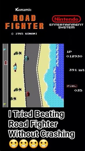 I Tried Beating Road Fighter Without Crashing 😬 #shorts #roadfighter #retrogaming #gaming #speedrun