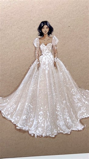 Snow White Inspired Bridal Illustration Design