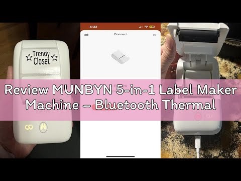Review MUNBYN 5-in-1 Label Maker Machine – Bluetooth Thermal Label Printer for Stickers & Barcodes,