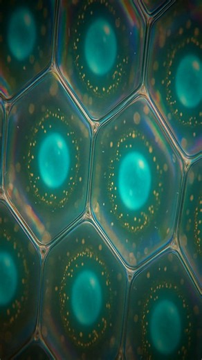 紫陽花の細胞宇宙 - 透明な五角形が閉じ込める虹色幾何学の植物世界へ #Shorts