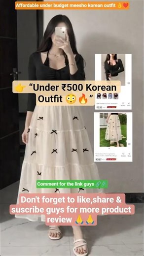 Affordable Korean Outfit from Meesho 😍|Cute Budget Fashion Try-On✨#shorts#yt#meesho#haul#meeshofinds