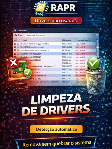 Drivers Inúteis no PC? Remova com RAPR #Windows #Informática #Drivers #RAPR #OtimizaçãoPC #ManutençãoPC #DicasDePC