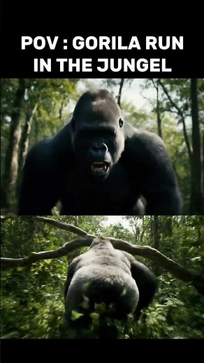 POV : GORILA RUN IN THE JUNGLE