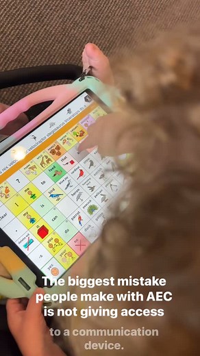 Denying access to a high-tech AAC device is one of the biggest mistakes people make. Did your mom make sure you had necessary skills before starting to talk to you? #speakingaac #aac #communication #aacuser #joyofcommunication #aacslp #assistivetechnology #aacsuccess | Speaking AAC