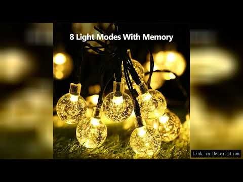 LED Solar String Lights Outdoor Waterproof Bubble Beads Fairy String Light 8 Modes Garden Wedding Pa