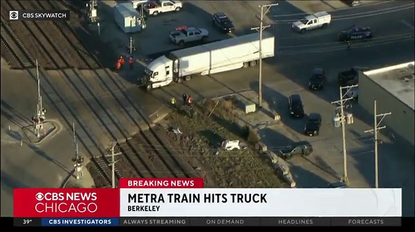 Metra Union Pacific-West train hits truck near Berkeley